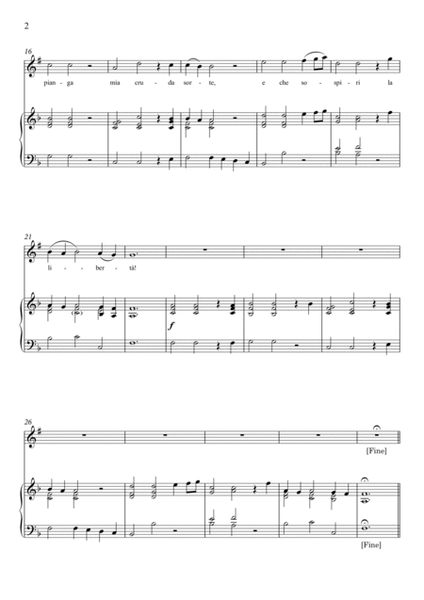 Lascia ch'io pianga (for Clarinet Bb and Piano) Original Key F major image number null