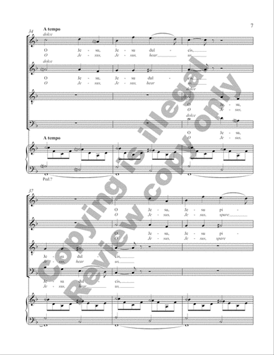 Ave verum Corpus (Jesus, Word of God Incarnate) 4-Part scores gallery preview page 5