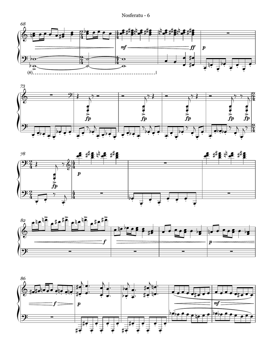 Nosferatu (for piano and electronics) Piano Solo scores gallery preview page 6