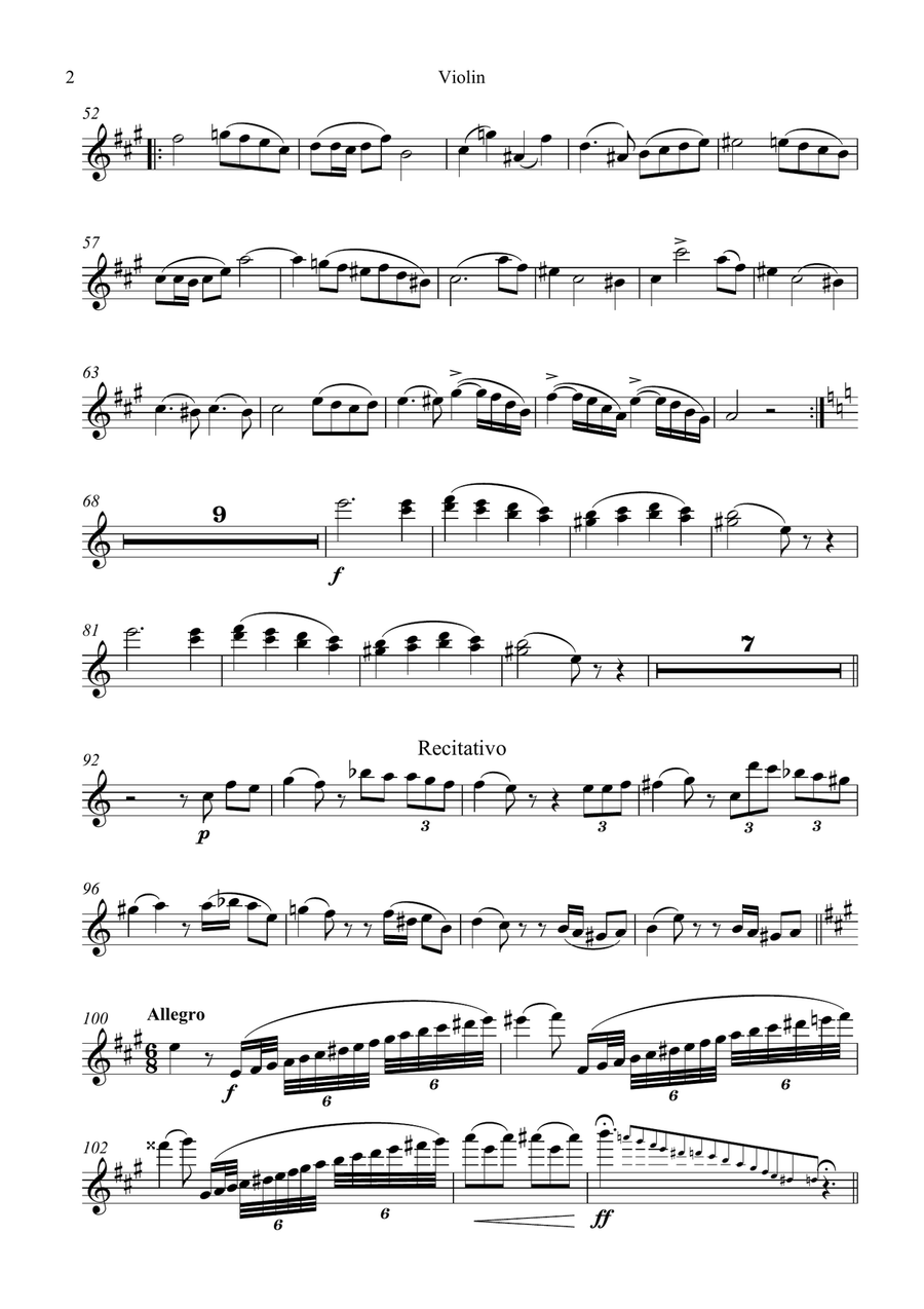 Niccolo Paganini - Suonata Varsavia for Violin and Piano Full Orchestra scores gallery preview page 4