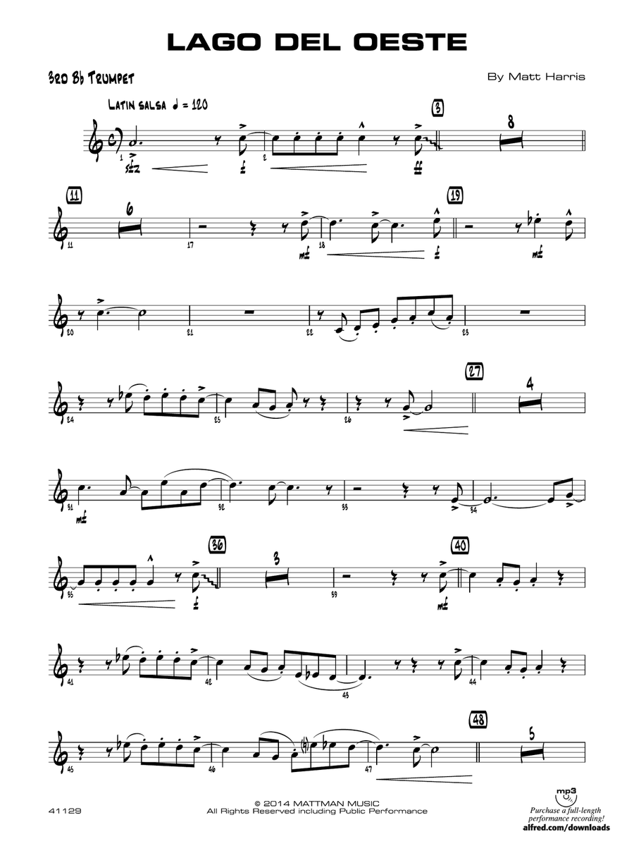 Lago del oeste: 3rd B-flat Trumpet