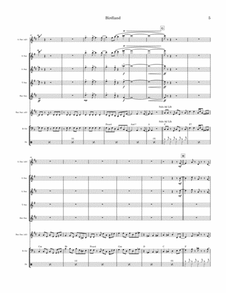Birdland by Manhattan Transfer Saxophone Quartet - Digital Sheet Music