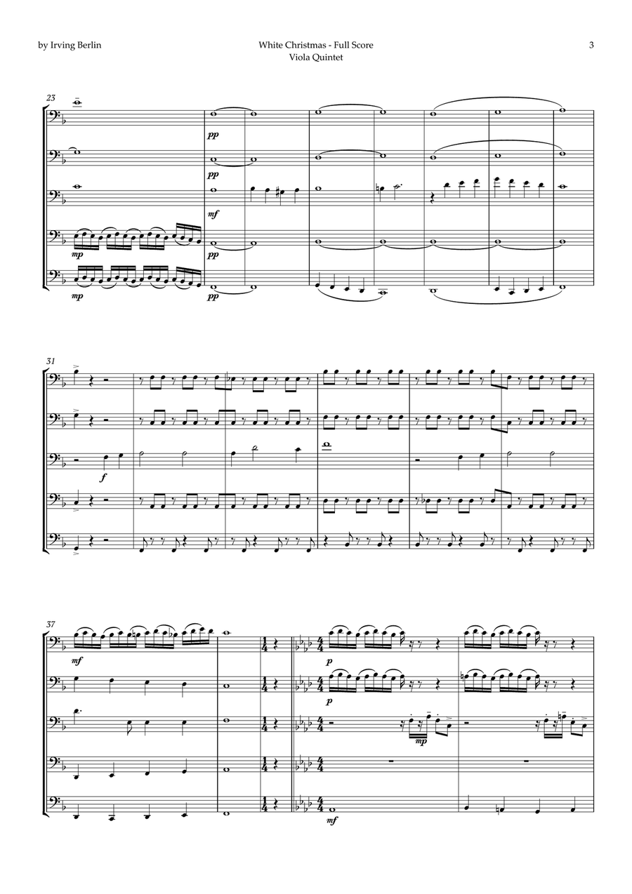 White Christmas String Quintet scores gallery preview page 3