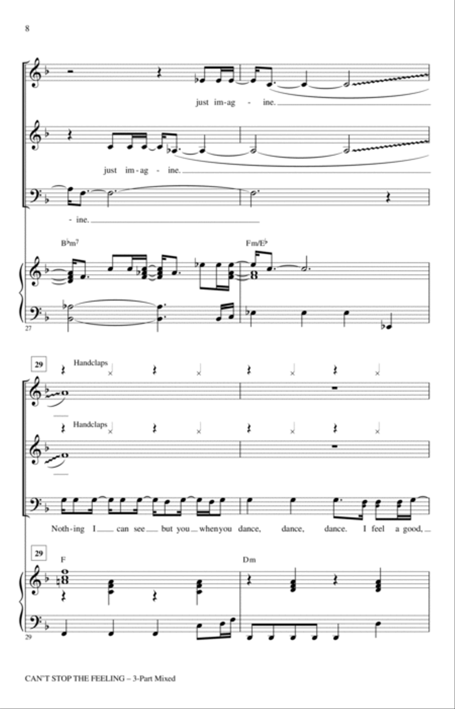 Can't Stop The Feeling (from Trolls) (arr. Audrey Snyder) 3-Part scores gallery preview page 6