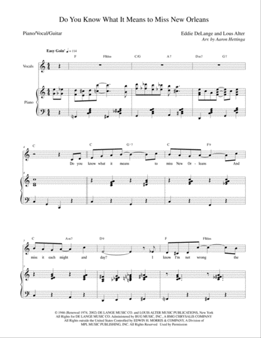Do You Know What It Means To Miss New Orleans Voice scores gallery preview page 3
