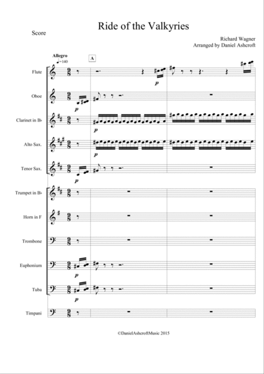 Wagner's Ride of the Valkyries - Score Only Concert Band scores gallery preview page 2