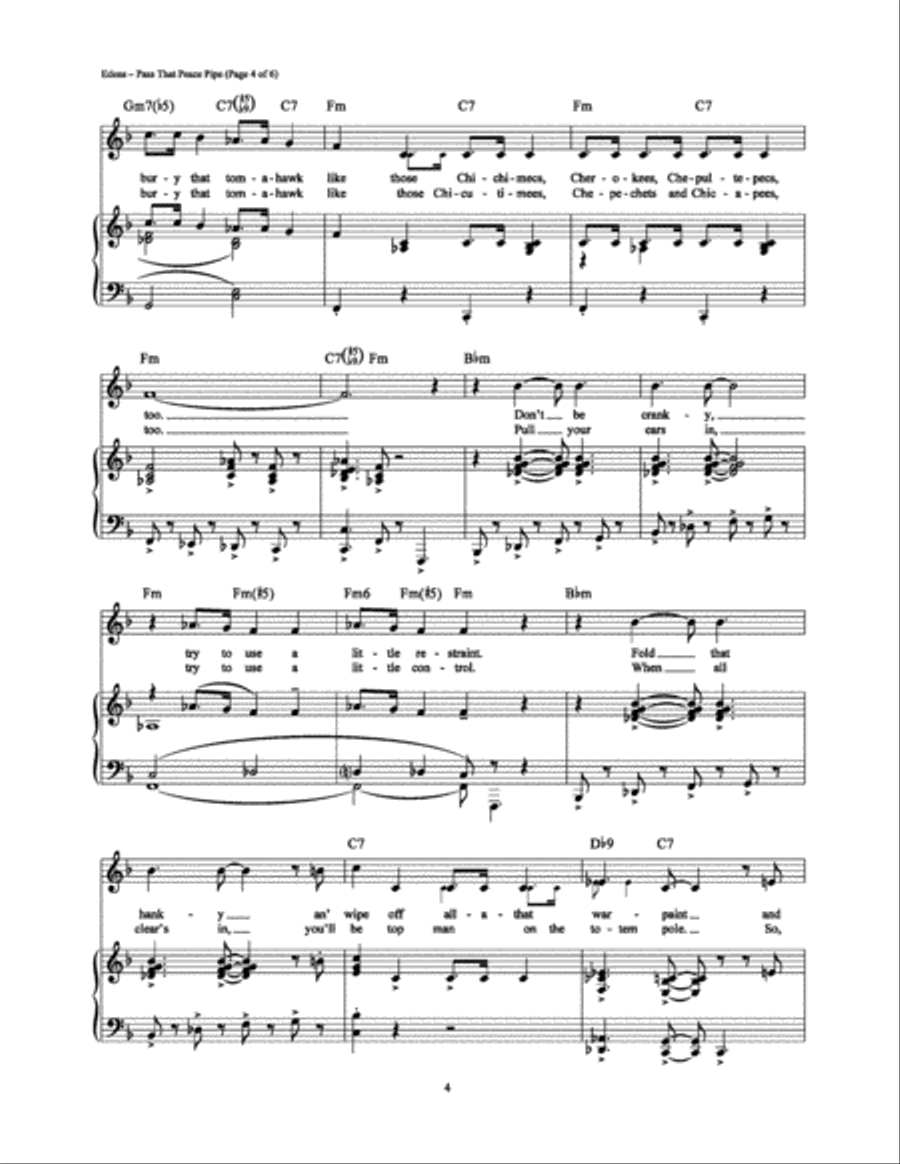Pass That Peace Pipe Piano, Vocal, Guitar scores gallery preview page 4
