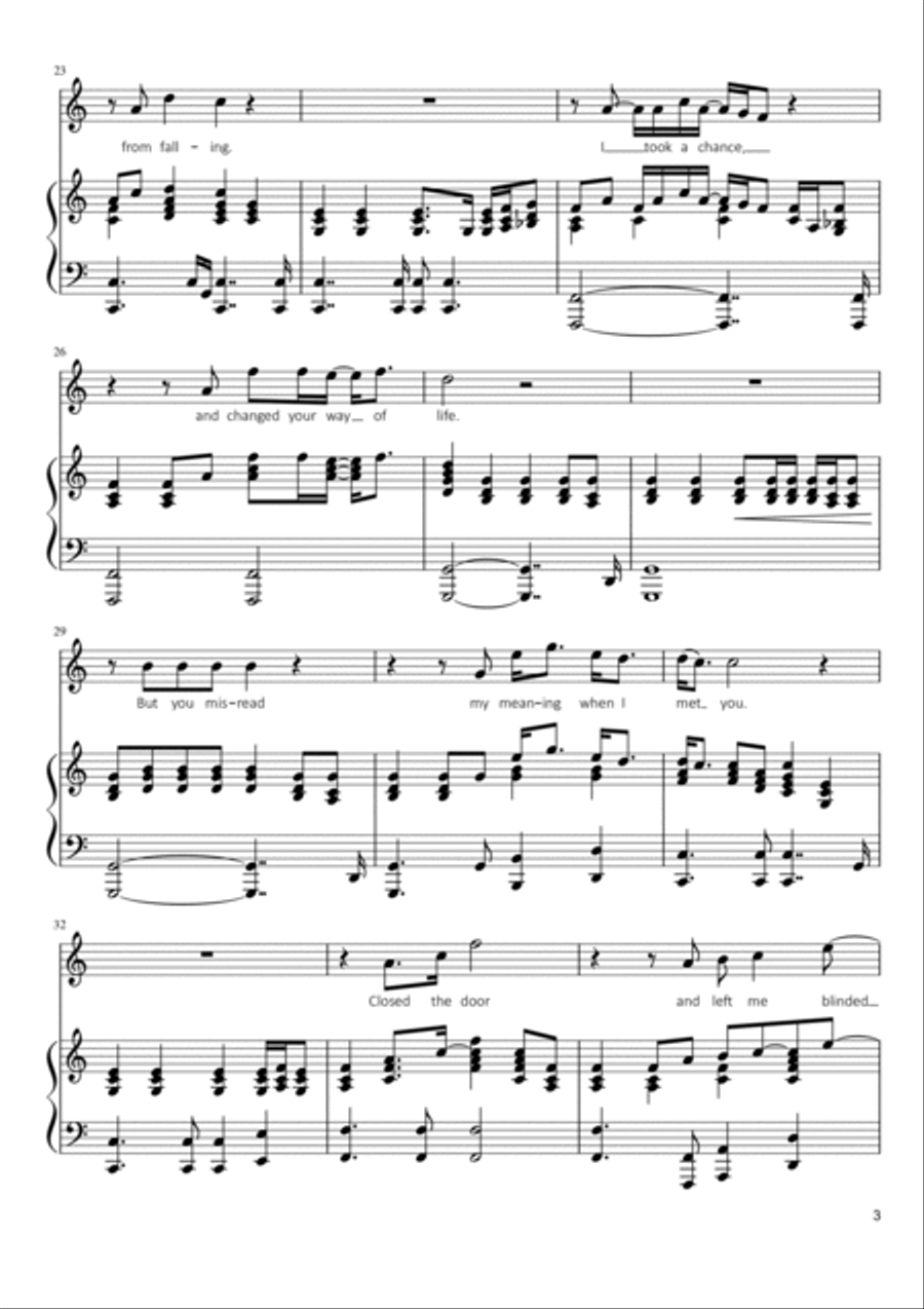 Don't Let The Sun Go Down On Me Voice scores gallery preview page 3