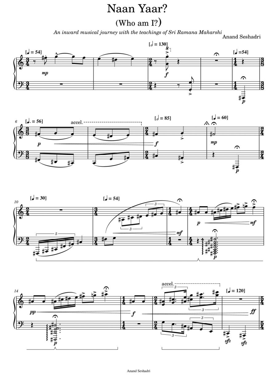 Naan Yaar (Who am I?) Piano Solo scores gallery preview page 1