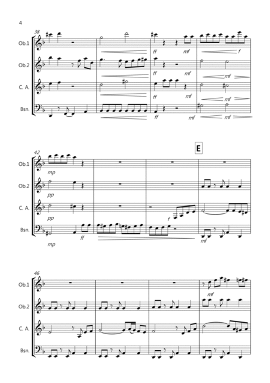 Tasty Tango for Double Reed Quartet Bassoon scores gallery preview page 4