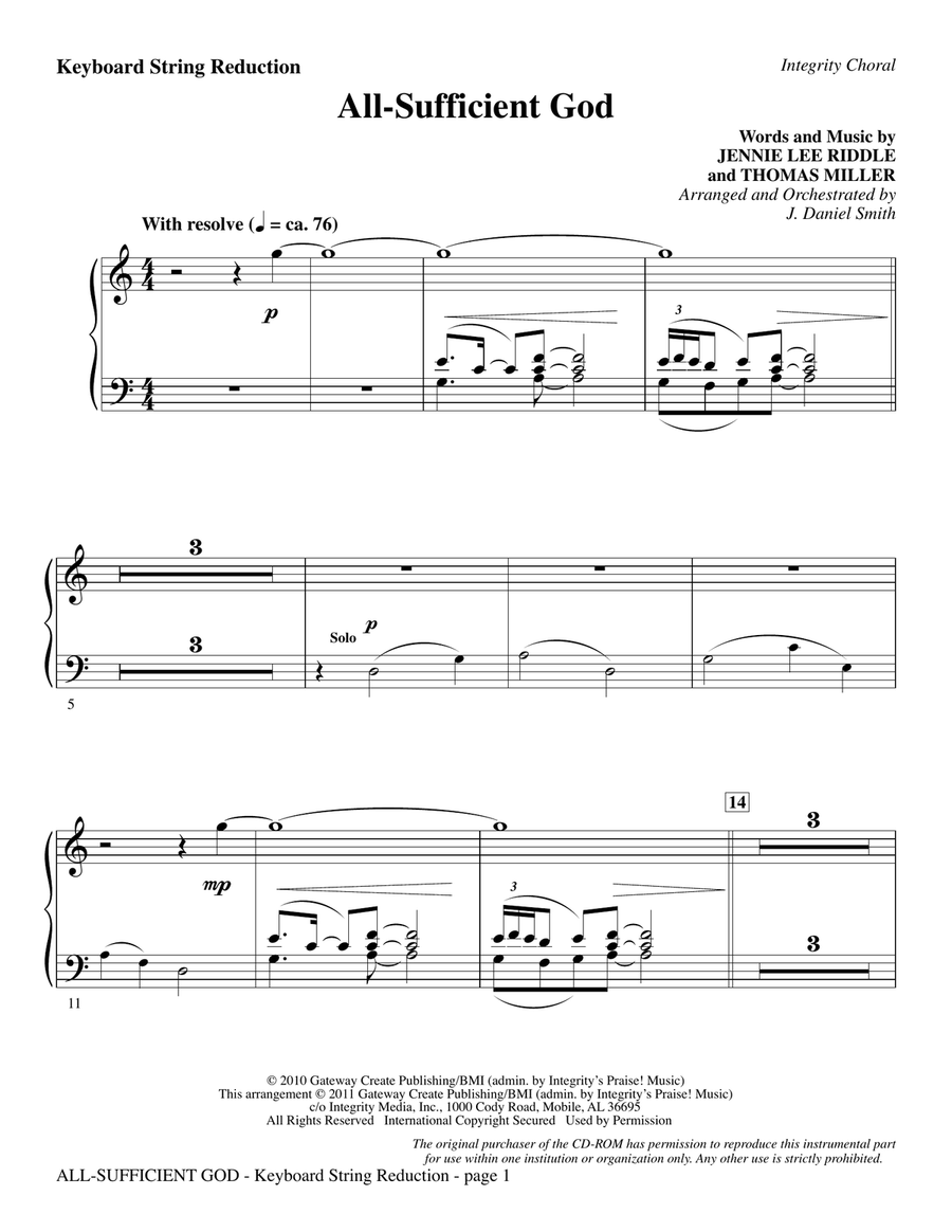 All-Sufficient God - Keyboard String Reduction