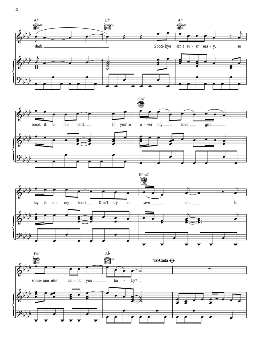Someone Else Calling You Baby Piano, Vocal, Guitar scores gallery preview page 4