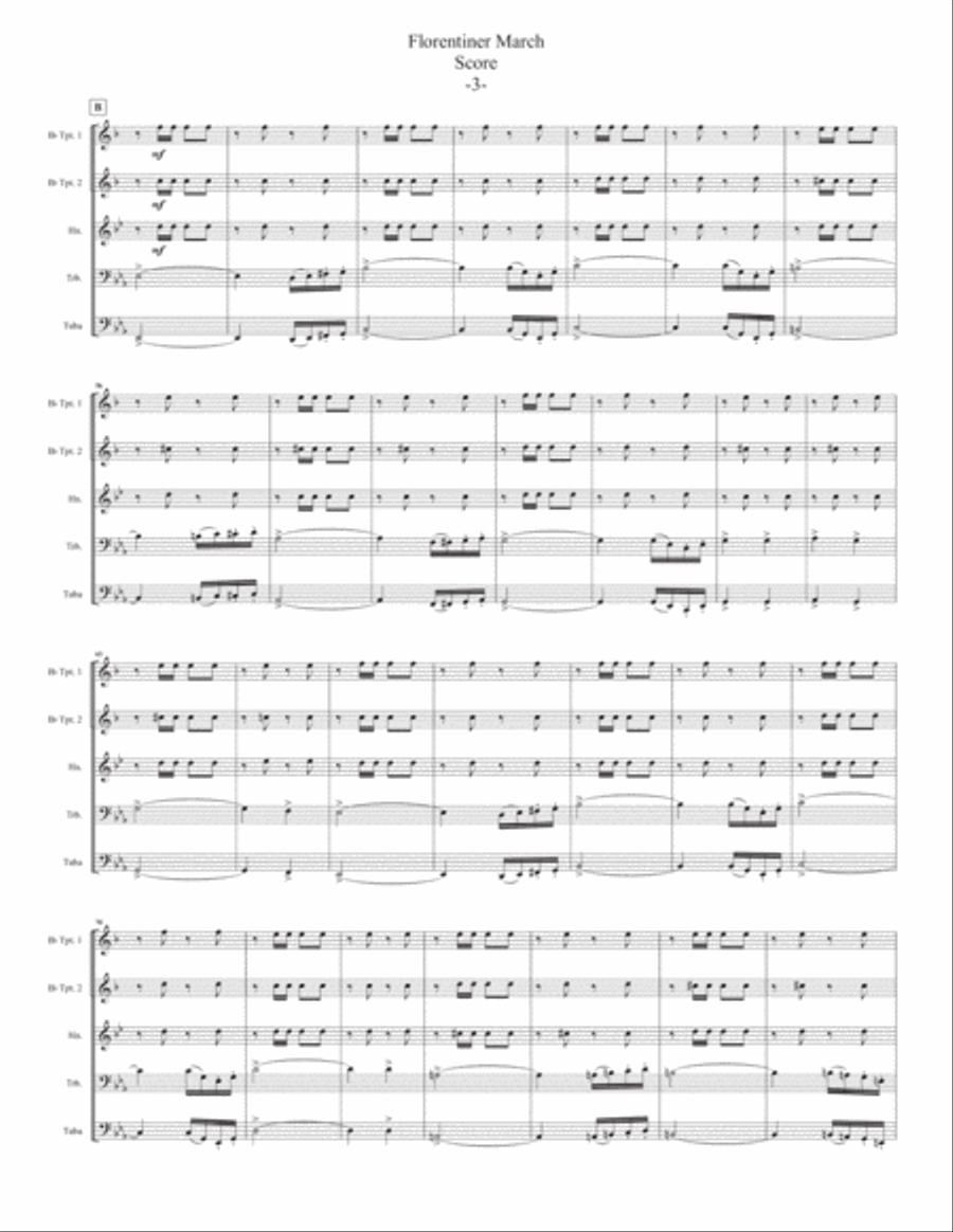 Florentiner March for Brass Quintet Brass Quintet scores gallery preview page 5