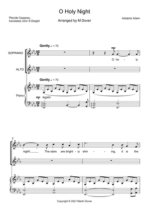O Holy Night - Cantique de Noel - Two part choir - SA - Upper Voices
