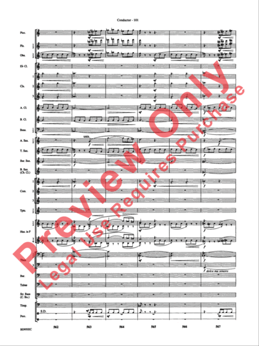 Symphony No. 3 for Band Concert Band scores gallery preview page 104