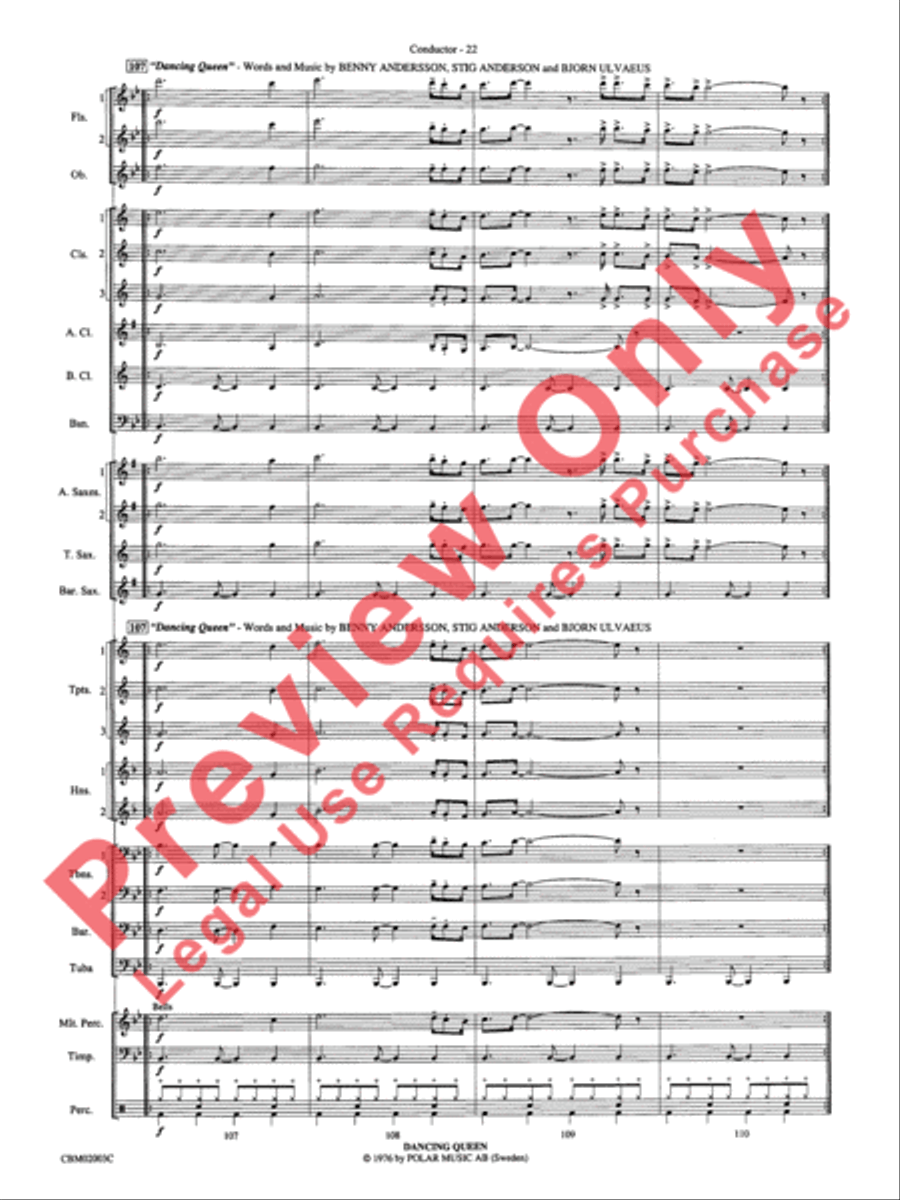 Mamma Mia! - Concert Band (Conductor's Score) Concert Band scores gallery preview page 25