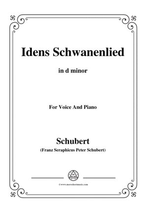 Schubert-Idens Schwanenlied,in d minor,for Voice&Piano