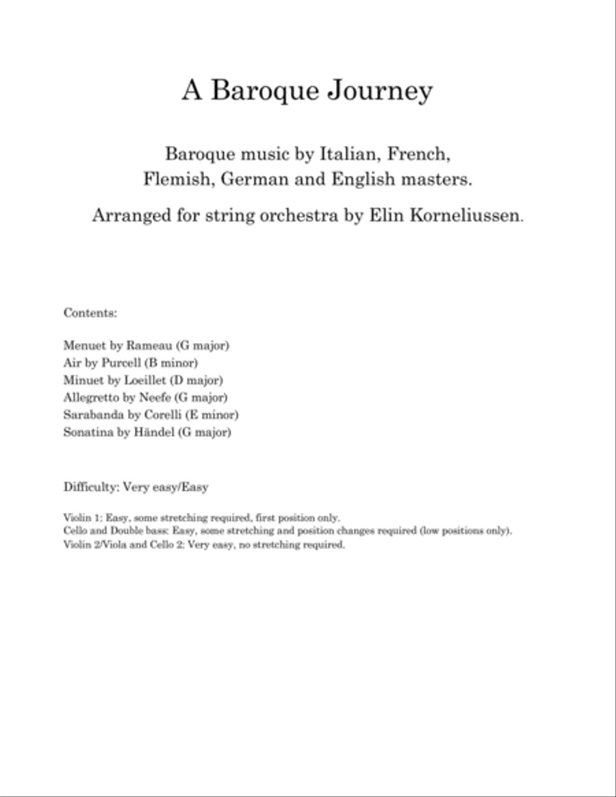 A Baroque Journey for String Orchestra String Orchestra scores gallery preview page 2