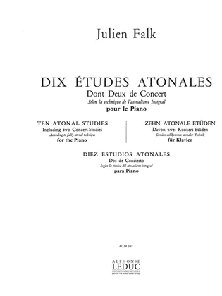 Book cover for 10 Etudes Atonales Dont 2 De Concert (piano Solo)