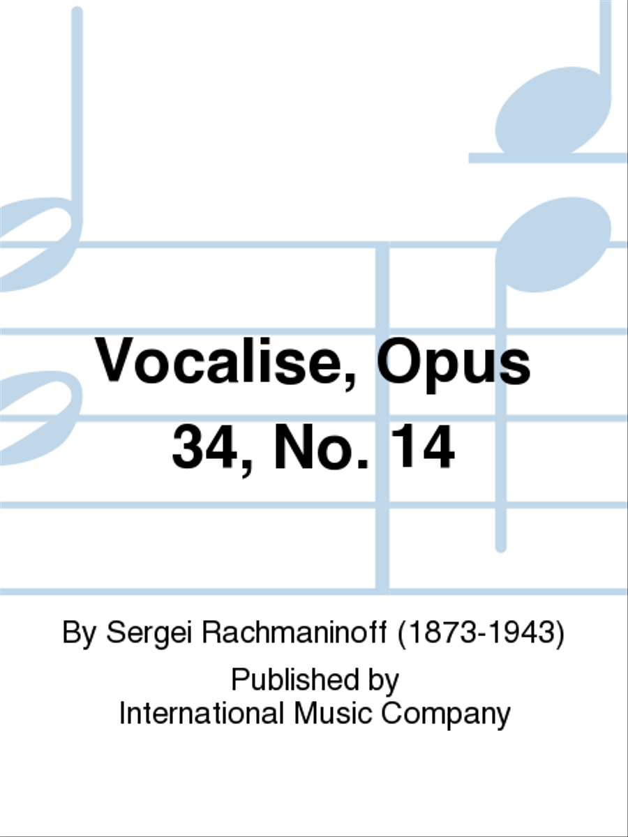 Vocalise, Opus 34, No. 14 Alto Saxophone scores gallery preview page 1