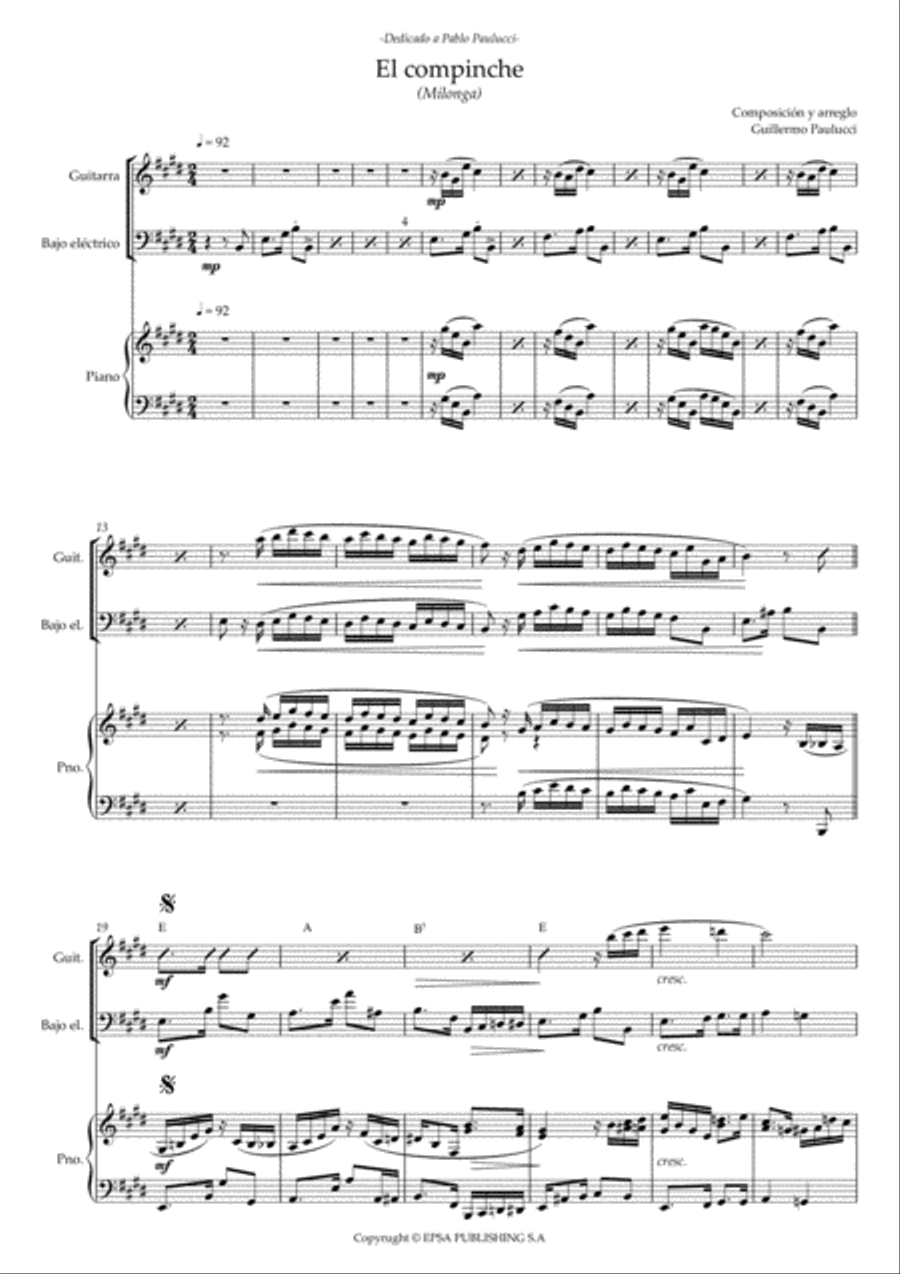 El compinche (milonga) El compinche (milonga) String Duet scores gallery preview page 2