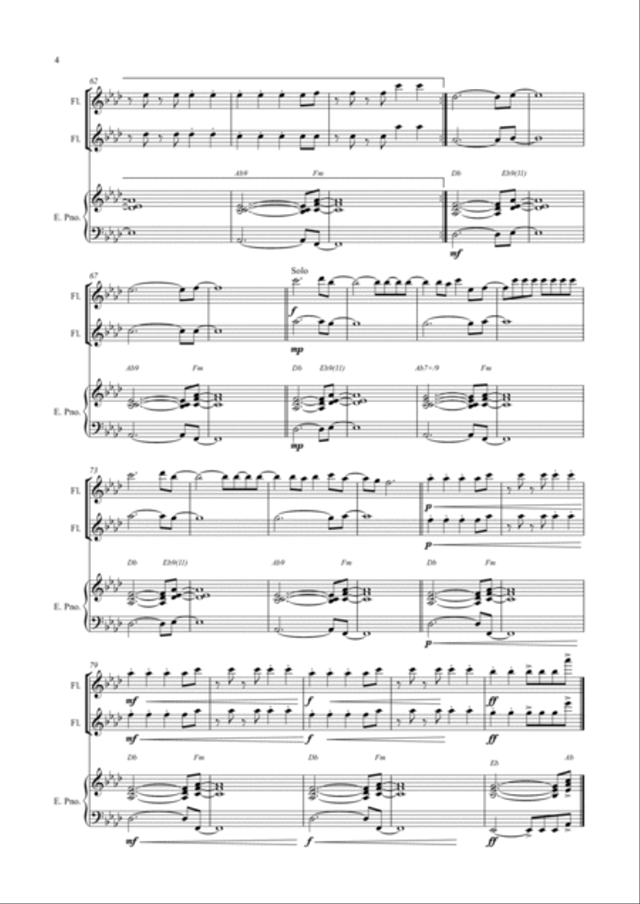 Viva La Vida Flute Duet scores gallery preview page 4