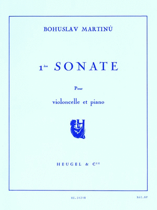 Book cover for Sonata No.1, H277 (cello & Piano)