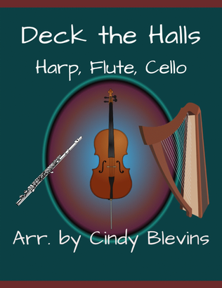 Book cover for Deck the Halls, for Harp, Flute and Cello