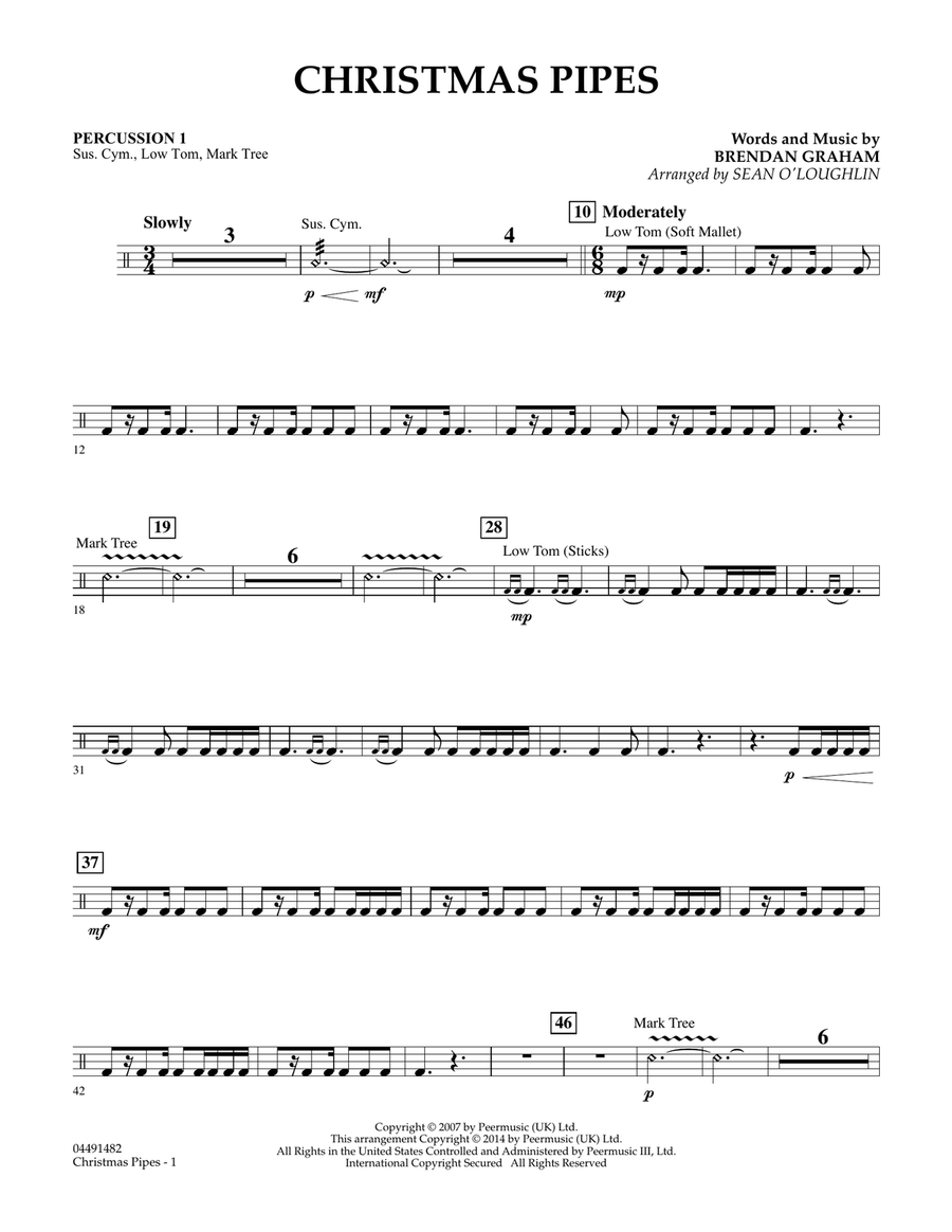 Christmas Pipes - Percussion 1 Orchestra scores gallery preview page 1