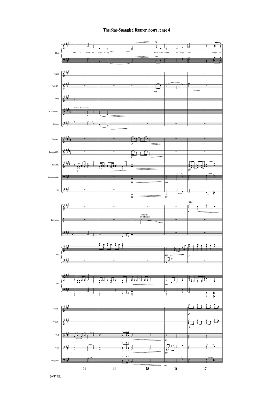The Star-Spangled Banner - Orchestral Score and Parts (Digital Download) Full Orchestra scores gallery preview page 6