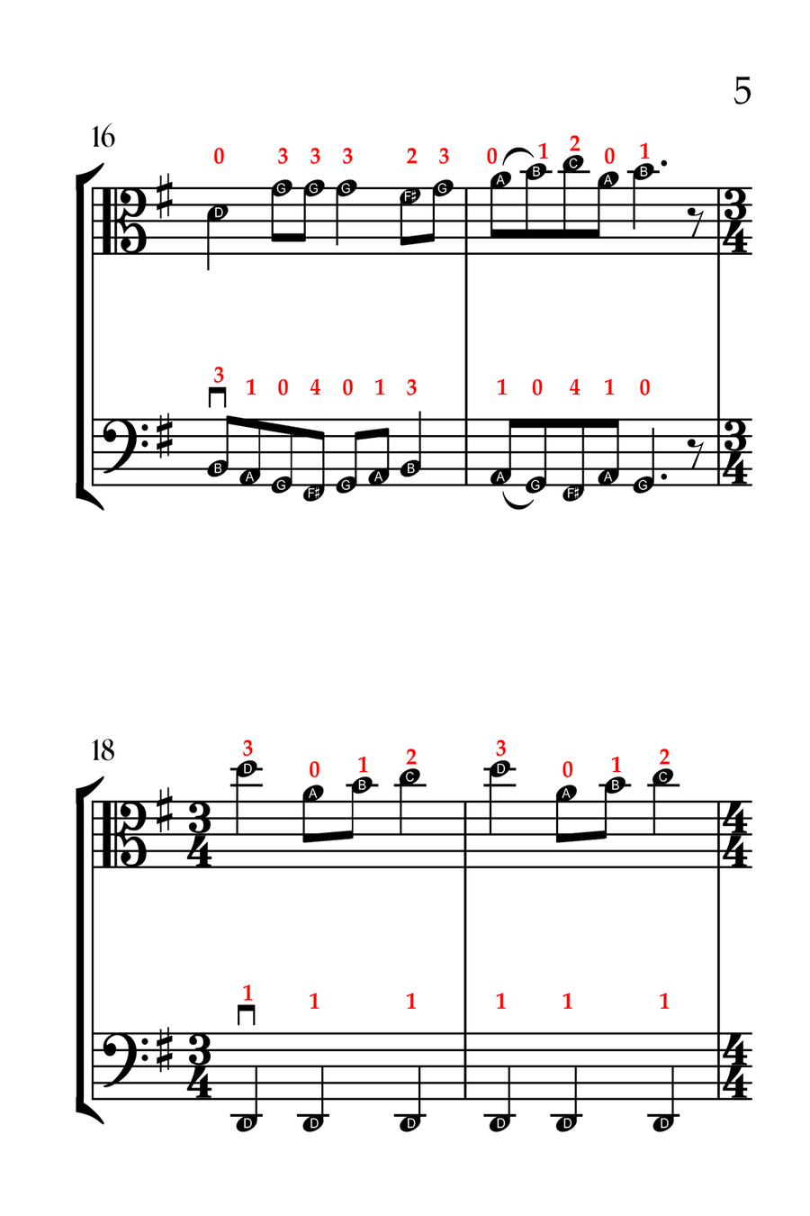 The Twelve Days of Christmas (VIOLA AND CELLO - EASY LEVEL) String Duet scores gallery preview page 6