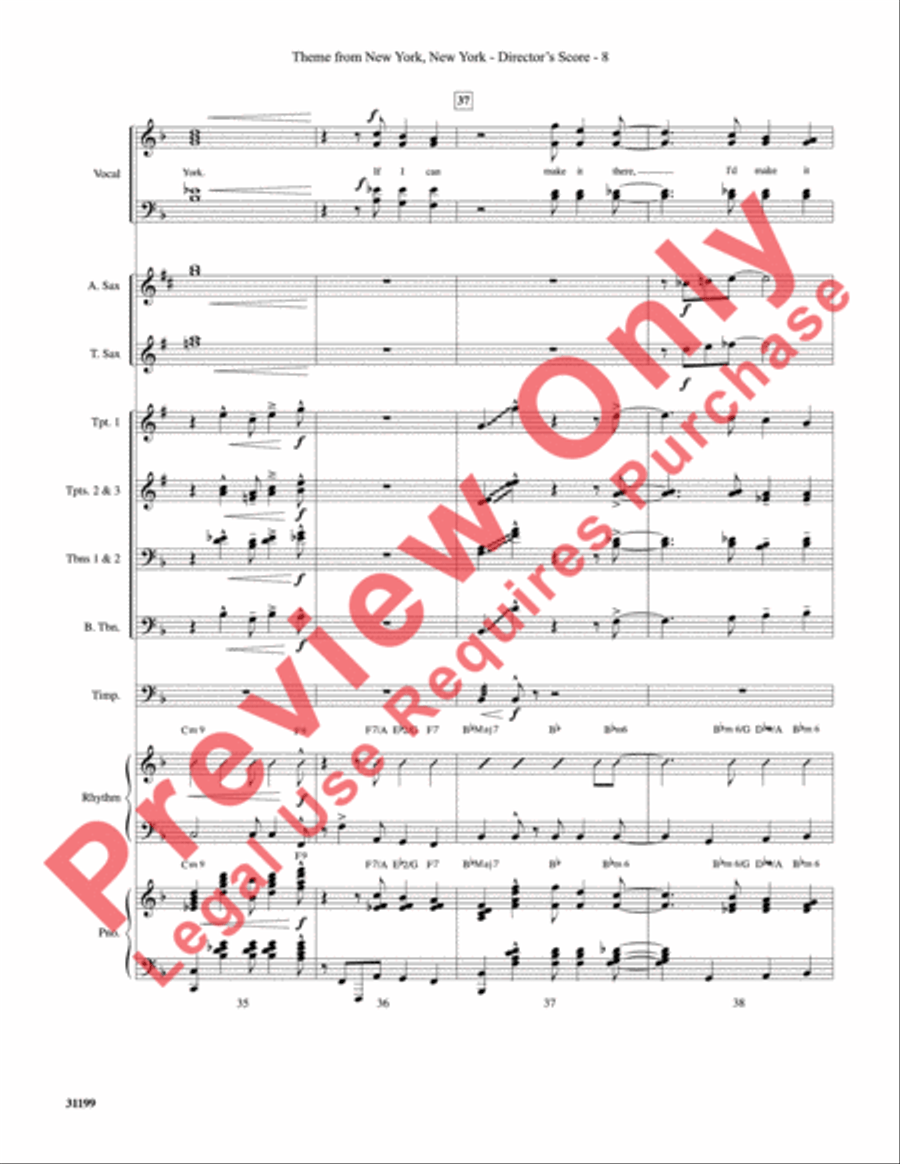 Theme from New York, New York Choir scores gallery preview page 9