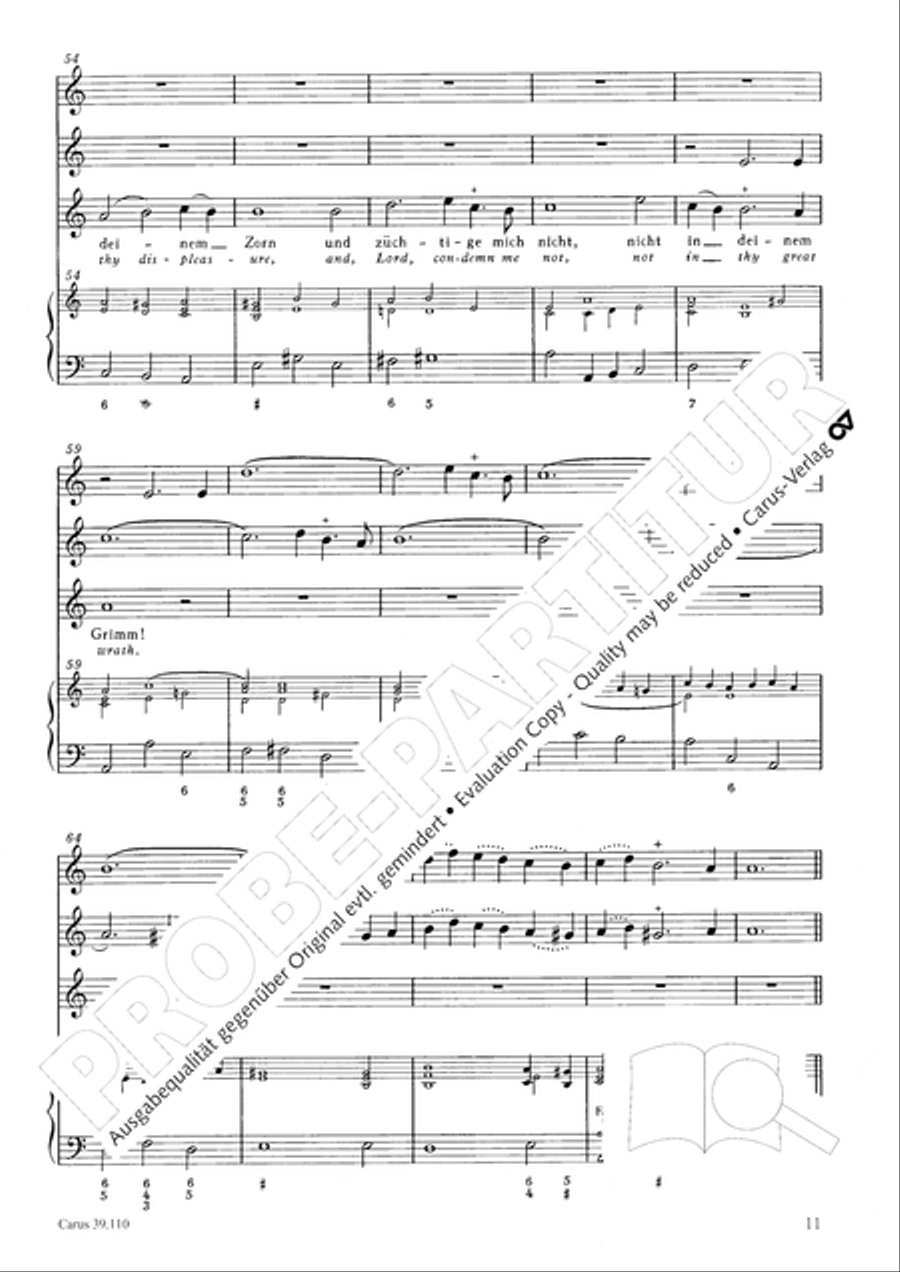 O Lord, punish me not (Ach Herr, strafe mich nicht) Tenor Voice scores gallery preview page 12