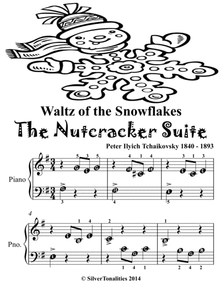Waltz of the Snowflakes the Nutcracker Suite Beginner Piano Sheet Music 2nd Edition