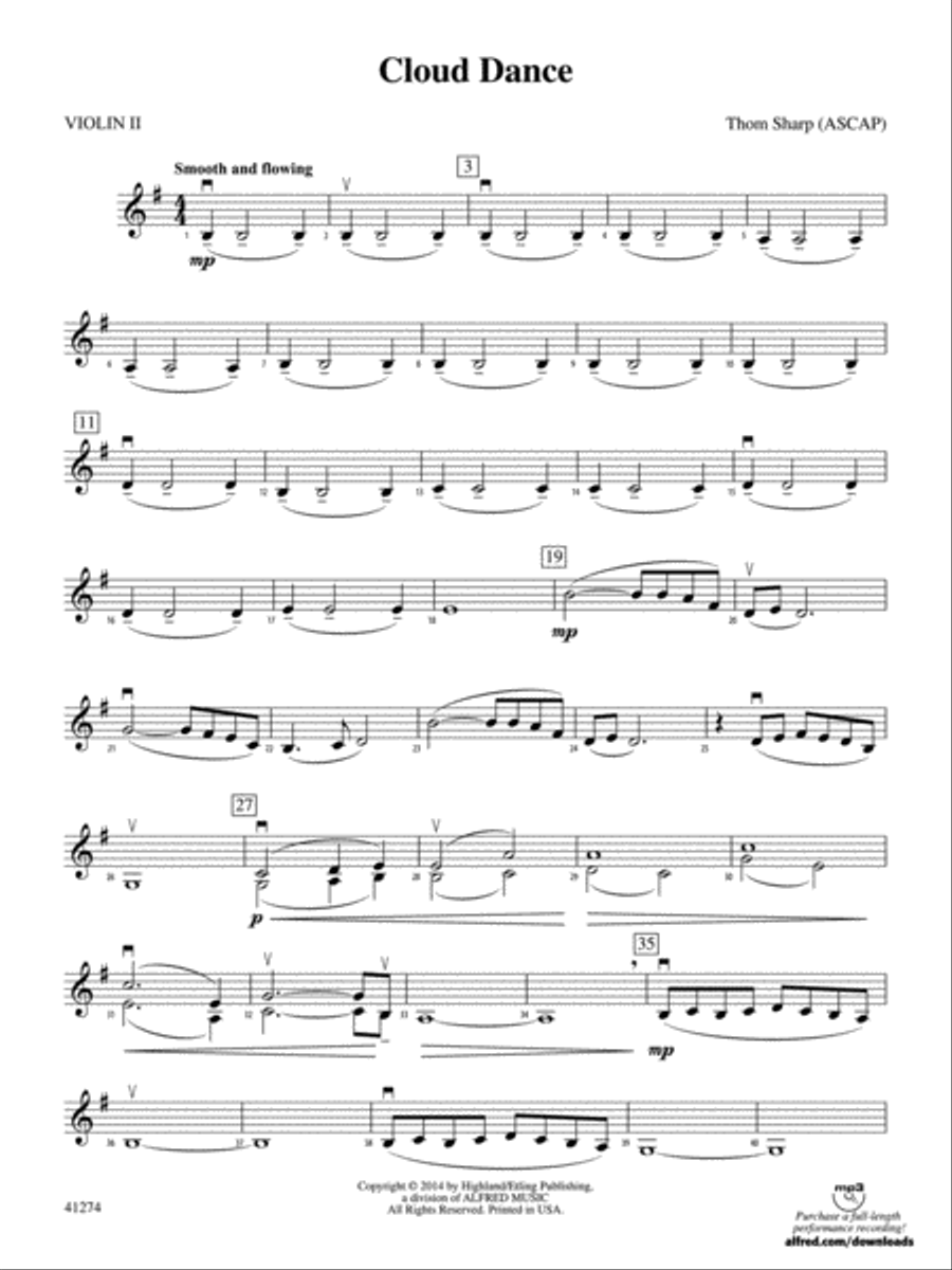 Cloud Dance: 2nd Violin String Orchestra scores gallery preview page 1