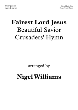 Book cover for Fairest Lord Jesus (Beautiful Savior, Crusaders' Hymn), for Brass Quintet