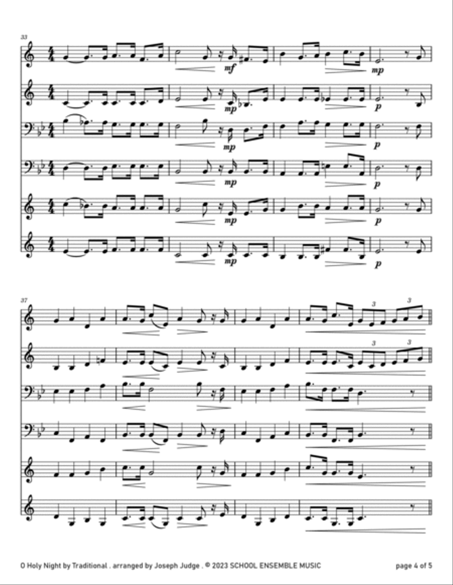 O Holy Night for Brass Quartet in Schools Brass Quartet scores gallery preview page 4