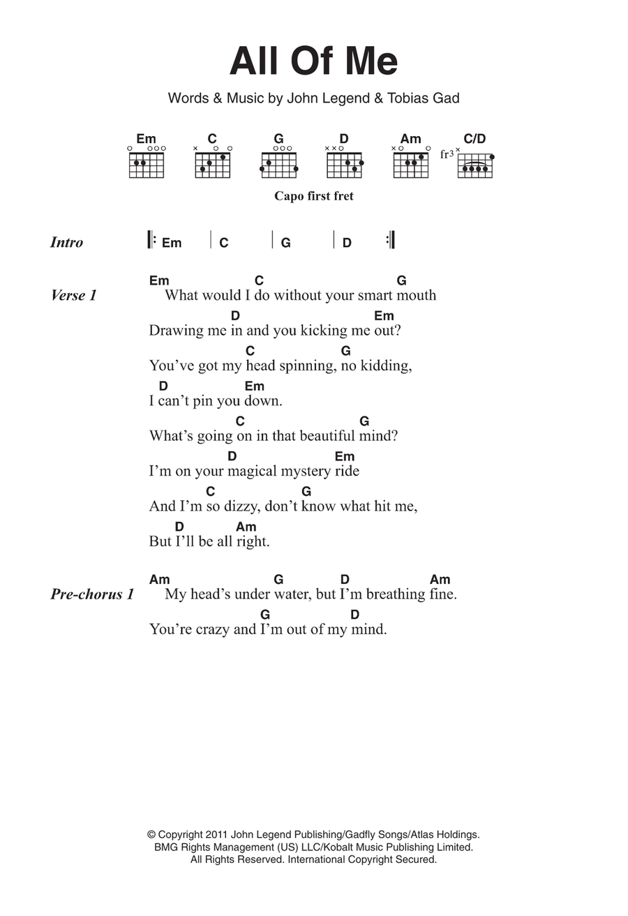 All Of Me Acoustic Guitar scores gallery preview page 1