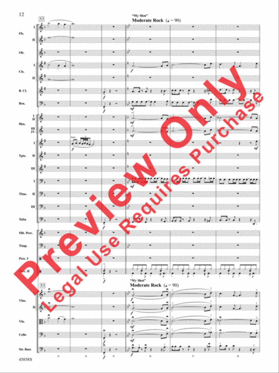 Hamilton, Suite from the Broadway Musical Full Orchestra scores gallery preview page 11