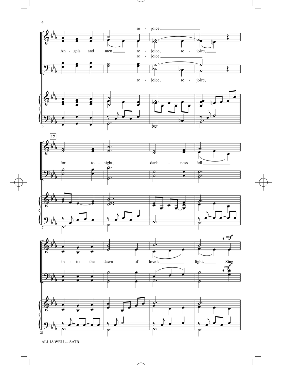 All Is Well (arr. Michael Barrett) 4-Part scores gallery preview page 2