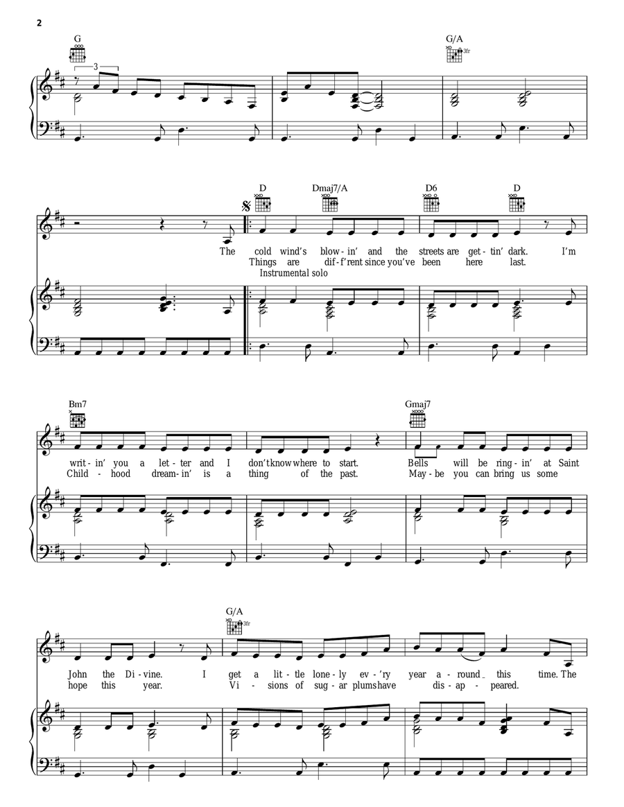 All Alone On Christmas Piano, Vocal, Guitar scores gallery preview page 2