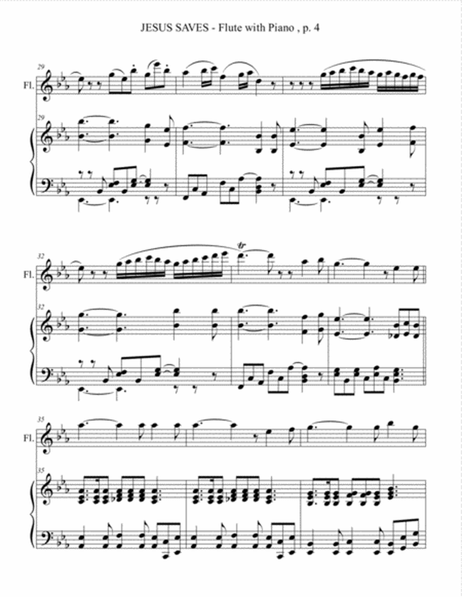 JESUS SAVES (Flute with Piano - Score & Part included) image number null