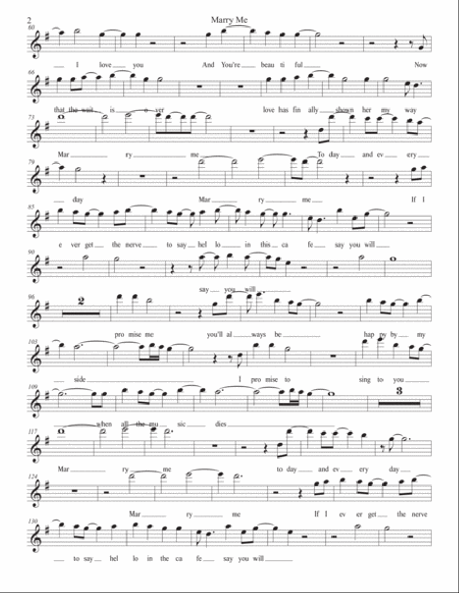 Marry Me Clarinet Solo scores gallery preview page 2