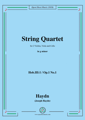 Book cover for Haydn-String Quartet in g minor,Hob.III 1,Op.1 No.1