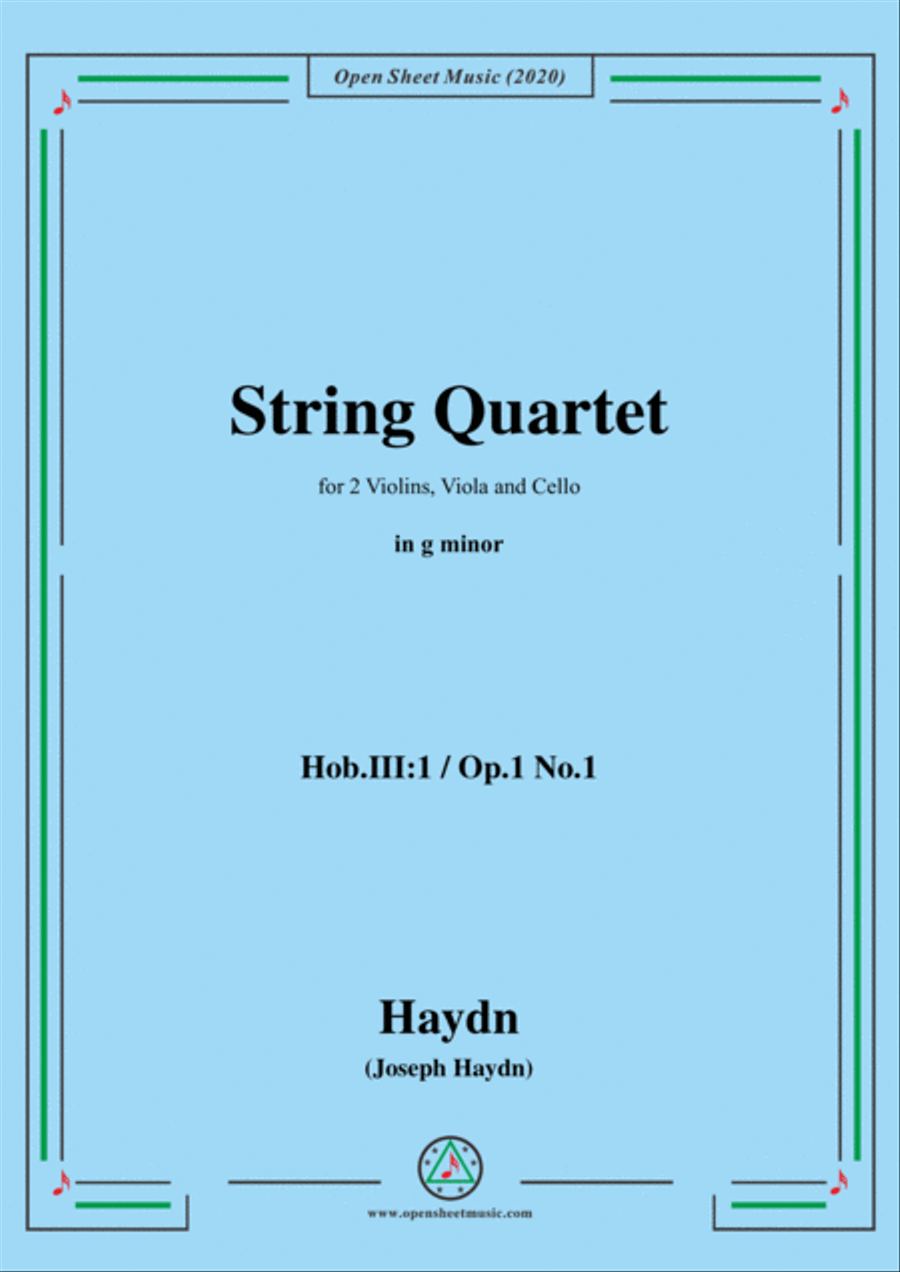 Book cover for Haydn-String Quartet in g minor,Hob.III 1,Op.1 No.1