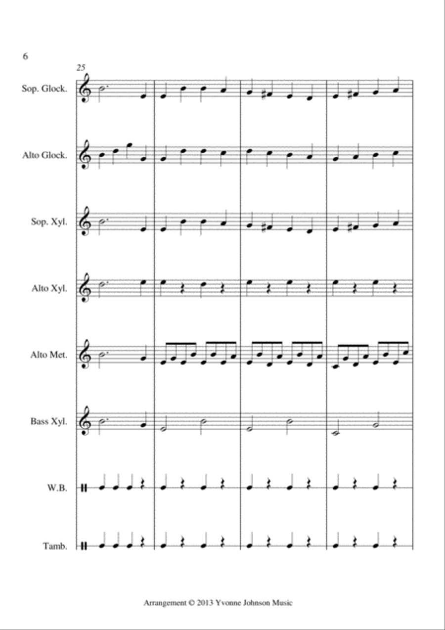 God Rest Ye Merry Gentleman - For Orff Ensemble Percussion Ensemble scores gallery preview page 6