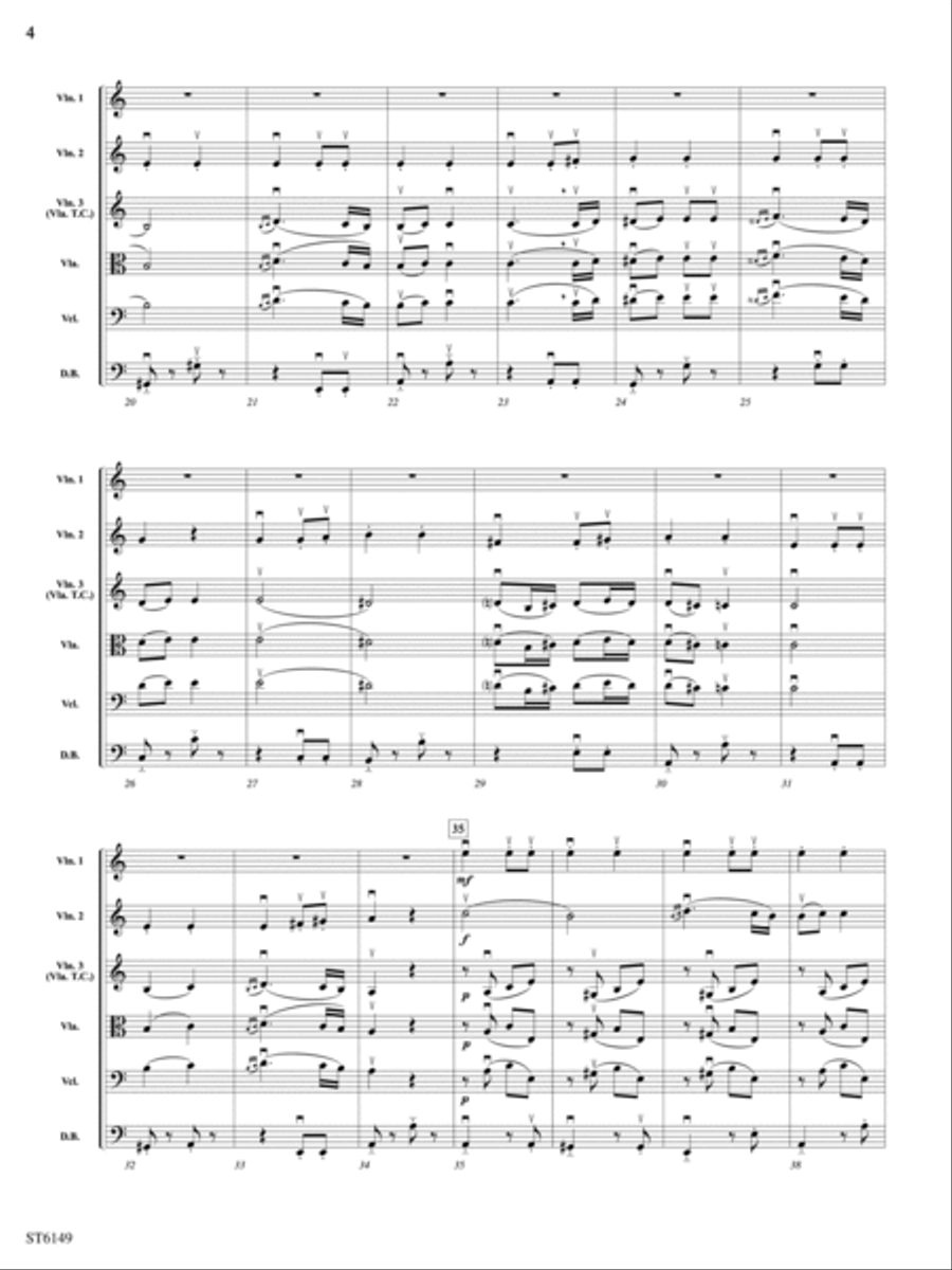 Allegretto (from Beethoven's Symphony No. 7): Score String Orchestra scores gallery preview page 4