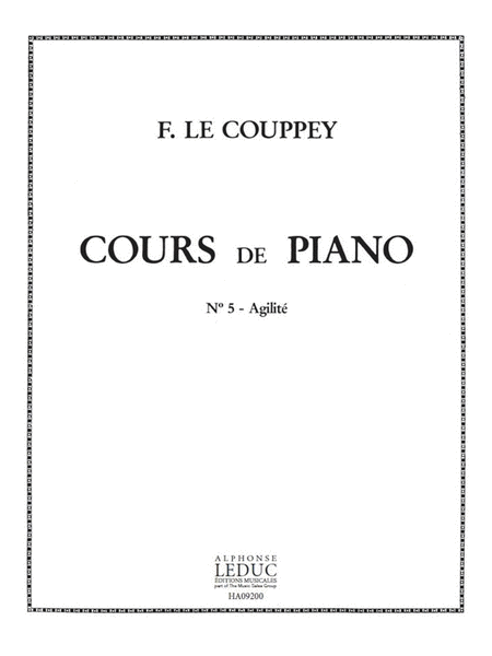 Le Couppey Cours De Piano No 5 L'agilite 25 Etudes Progressives Pf Bk
