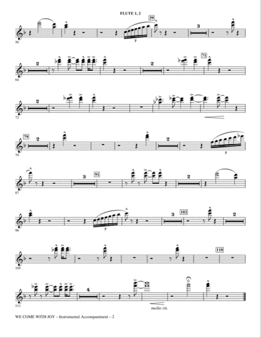 We Come With Joy Orchestration - Flute 1 & 2 Choir scores gallery preview page 2