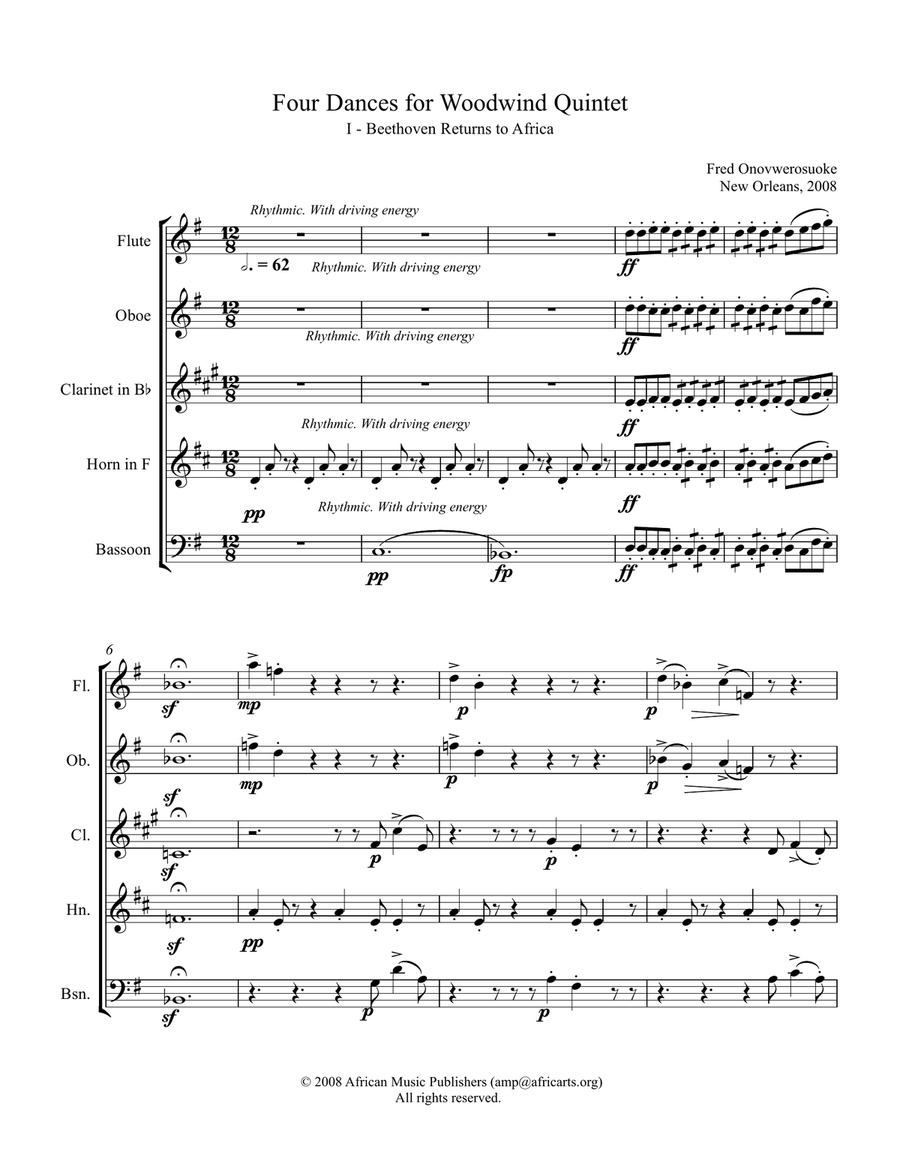 Four Dances for Wind Quintet - Movt. 1 (